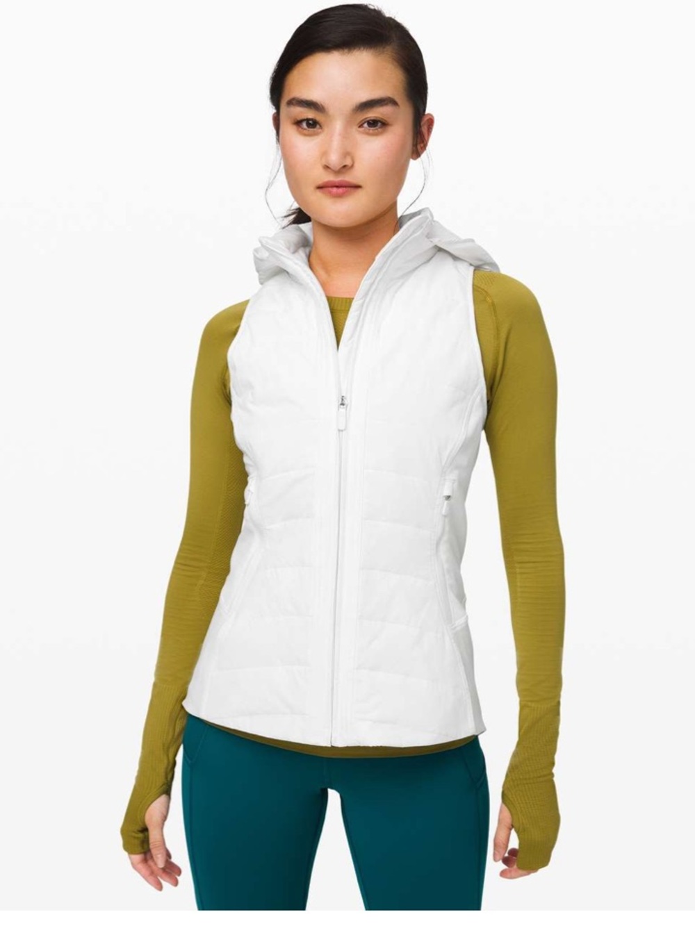 Lululemon Another Mile White Hooded Puffer Vest (first release) - Women sz 2